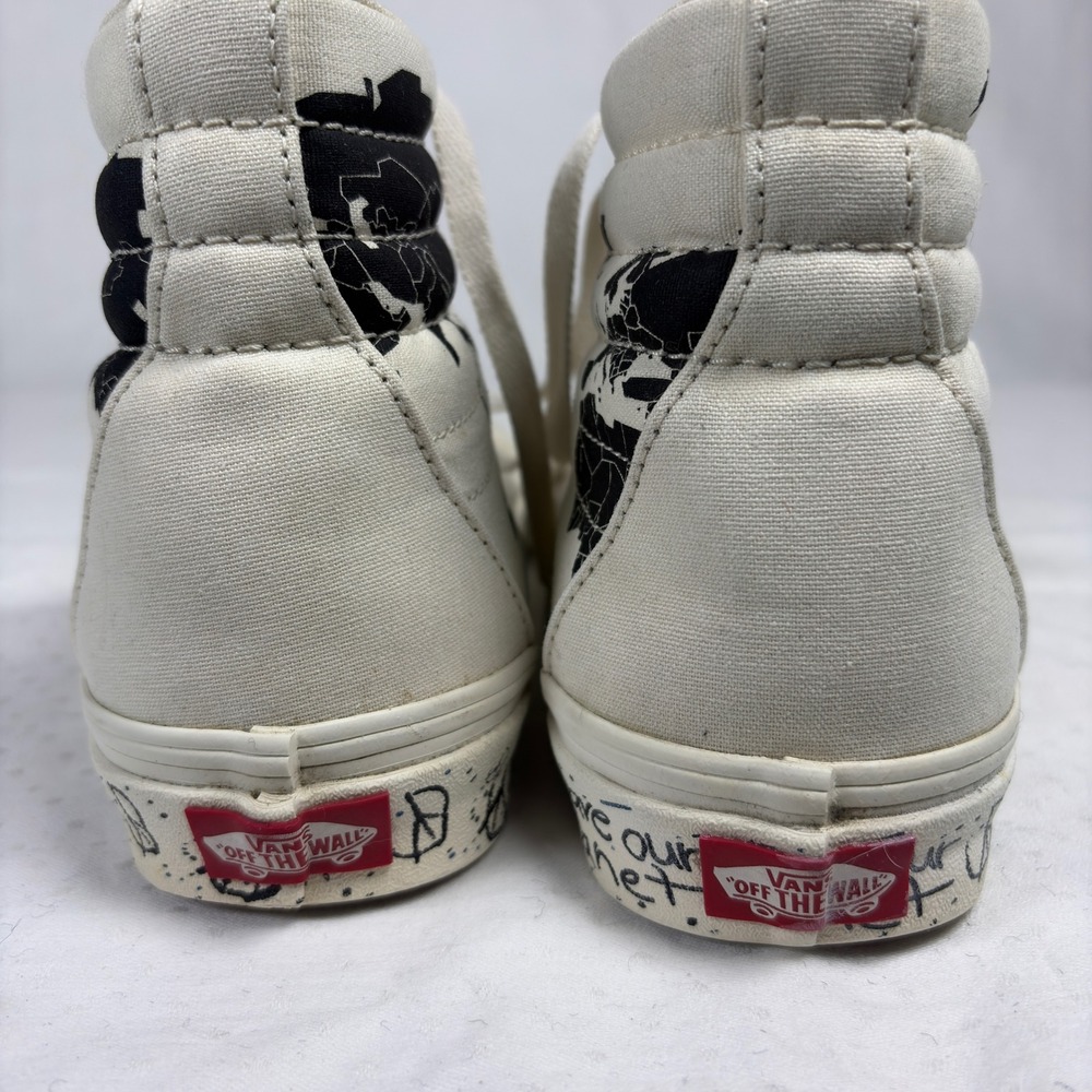 Vans Sk8-Hi Save Our Planet Reissue White World Map Sneakers Mens 7.5 Womens 9 - Picture 11 of 12
